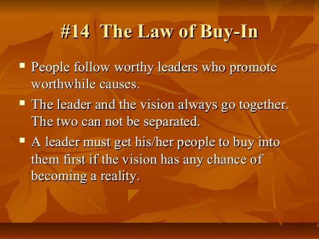 #14 Law of Buy-In