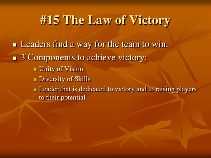 #15 Law of Victory