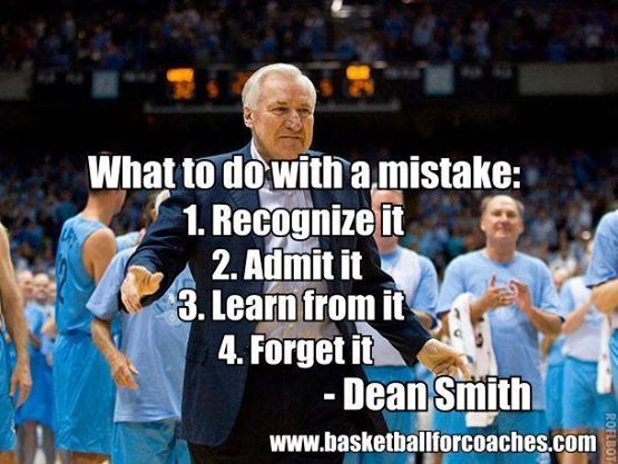 Dean Smith on Mistakes